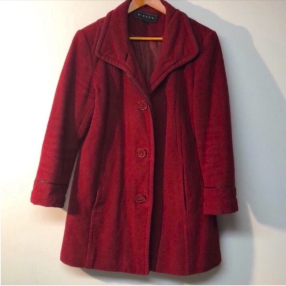 Vintage London Fog Giacca Double breasted Button Up, leather lined Winter Jacket